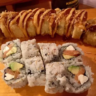 Tornado Roll (top) Philadelphia Roll (bottom)
