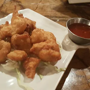 Sesame chicken appetizer.  Very yummy!