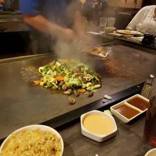 a chef cooking a meal