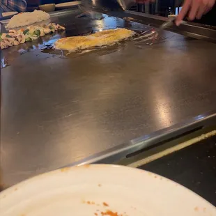 Egg yolk. I asked for it to be cooked in the beginning instead of end!