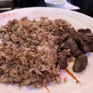 Fried rice with filet mignon (gluten free)