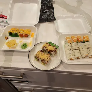 5 rolls and one little squirter of wasabi