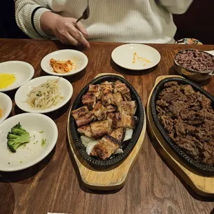 Pork belly and beef bulgogi bbq