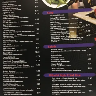 menu
