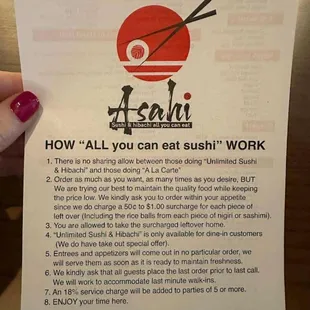 You may have to pay for what you don't eat.