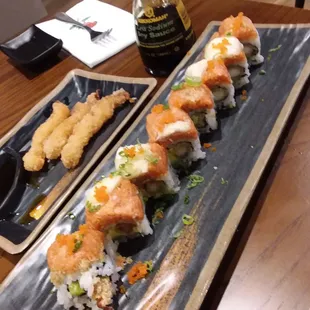 Shrimp tempura, softshell crab roll