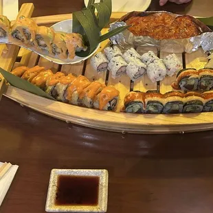 sashimi, sushi, sushi and sashimi, food