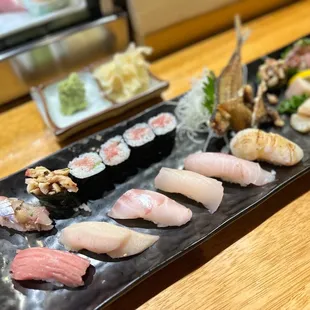 a plate of sushi