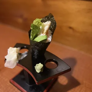 a sushi roll on a plate