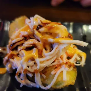 Monkey Brains (appetizer of deep fried Avocado, crab and eel sauce)