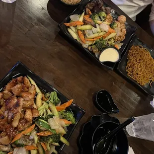 Hibachi steak and hibachi chicken