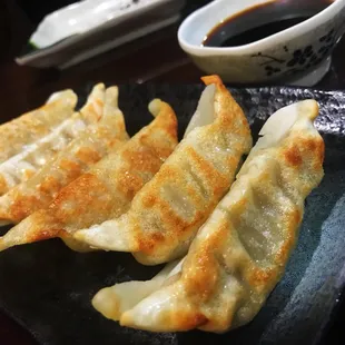 Gyoza- pan fried pork dumplings.