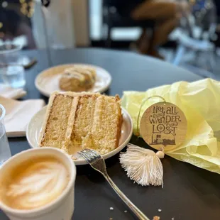 Coconut cake and Cappuccino