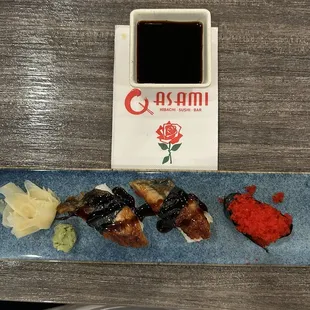 Unagi and flying fish roe