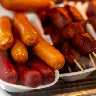 a variety of sausages