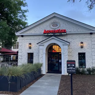 White brick exterior outside Ascension.