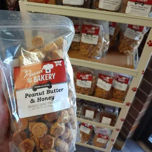 Dog treats by The Pound Bakery, a wholesale bakery in Harvard IL.