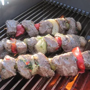 Italian marinated beef kabobs.. always tender and juicy