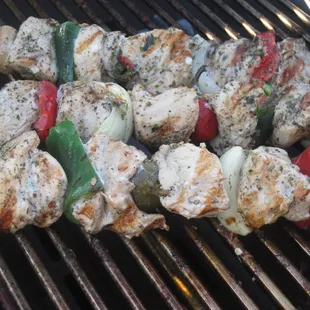 Italian style marinated chicken kabobs.... WARNING: extremely addictive