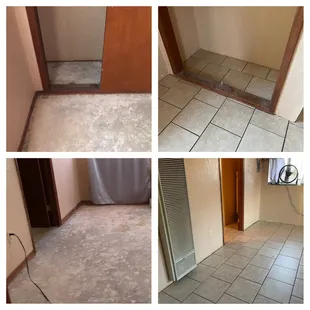 Tile installation bedroom