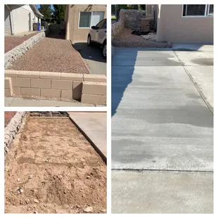 Concrete driveway