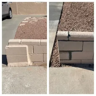 Cinder block repair.