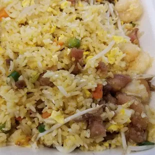 Combo fried rice. Love that they include bean sprouts. One of the better fried rice dishes in the area.
