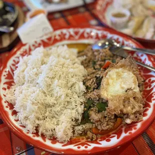 Stir-fried minced pork with rice