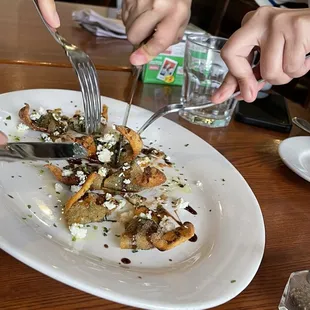 Filo triangles being cut up