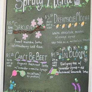 Spring Menu (4/13/24).