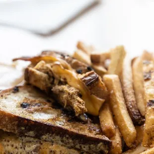 Cider braised chicken sandwich.