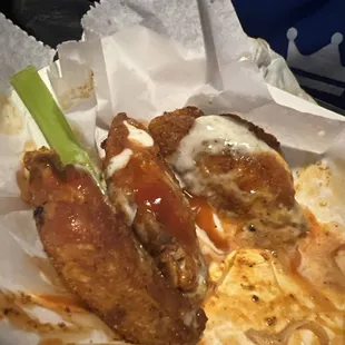 Cajun seasoning with hot sauce and ranch!!
