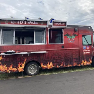 a red food truck
