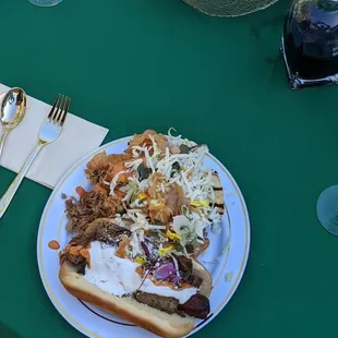 Lots of options piled high on a plate!