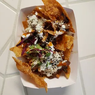 Steak Loaded Wonton Chips $17