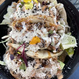 Pulled chicken Filipino tacos