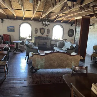 Upstairs.