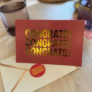 Special note from the team