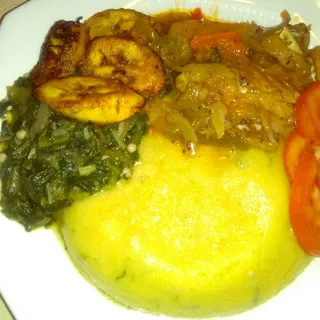 Saltfish with Turnmeal and Okra