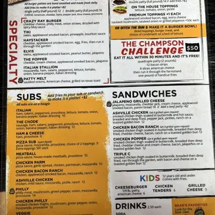 Menu back