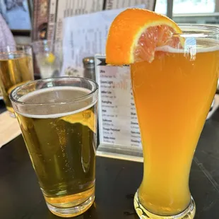 Drinks with my sister - Coors Light and a Blue Moon!