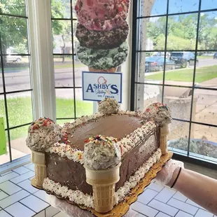 One of our specialty homemade ice cream cakes!