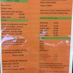 buffet no longer available