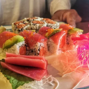 a plate of sushi