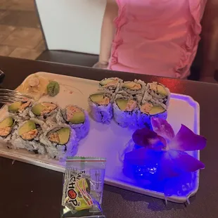 Cooked salmon and avocado - kids love this!