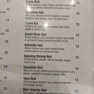 Lots of Sushi choices more than this