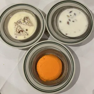 Shahi Tukra, Rice pudding (kheer), and mango mousse