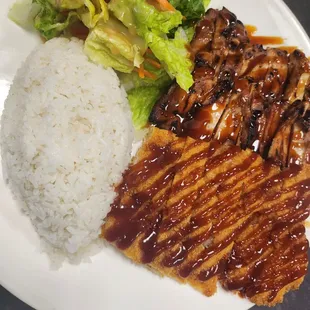 chicken teriyaki &amp; chicken katsu