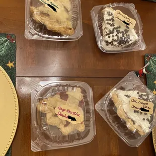 Individual pie slices packaged separately