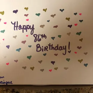 Hand-drawn decorations on the pie box